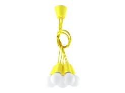 Lámparas colgantes Astis moderno de CLORURO DE POLIVINILO - 5 fuentes luminosas 3000K - L.25 x A.90 cm - amarillo