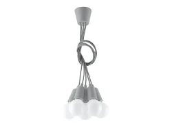 Lámparas colgantes Astis moderno de CLORURO DE POLIVINILO - 5 fuentes luminosas 4000K - L.25 x A.90 cm - gris