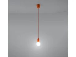 Lámparas colgantes Astis moderno de CLORURO DE POLIVINILO - 1 fuentes luminosas 4000K - L.9 x A.90 cm - naranja