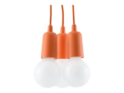 Lámparas colgantes Astis moderno de CLORURO DE POLIVINILO - 3 fuentes luminosas 3000K - L.15 x A.90 cm - naranja