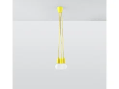 Lámparas colgantes Astis moderno de CLORURO DE POLIVINILO - 3 fuentes luminosas 3000K - L.15 x A.90 cm - amarillo
