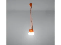 Lámparas colgantes Astis moderno de CLORURO DE POLIVINILO - 3 fuentes luminosas 4000K - L.15 x A.90 cm - naranja