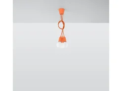 Lámparas colgantes Astis moderno de CLORURO DE POLIVINILO - 3 fuentes luminosas 4000K - L.15 x A.90 cm - naranja
