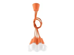 Lámparas colgantes Astis moderno de CLORURO DE POLIVINILO - 5 fuentes luminosas 4000K - L.25 x A.90 cm - naranja