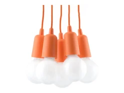 Lámparas colgantes Astis moderno de CLORURO DE POLIVINILO - 5 fuentes luminosas 4000K - L.25 x A.90 cm - naranja