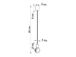 Lámparas colgantes Astis moderno de CLORURO DE POLIVINILO - 1 fuentes luminosas 3000K - L.9 x A.90 cm - amarillo