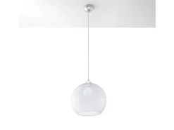 Lámparas Colgantes Ball Minimalista De Acero/Vidrio - 1 Fuentes Luminosas - L.30 X A.120 Cm - Transparente