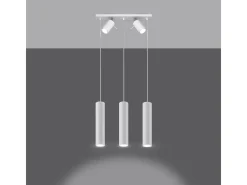 Lámparas colgantes Briix moderno de acero - 5 fuentes luminosas 4000K - L.45 x A.100 cm - blanco