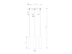 Lámparas colgantes Briix moderno de acero - 5 fuentes luminosas 4000K - L.45 x A.100 cm - blanco