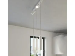 Lámparas colgantes Briix moderno de acero - 5 fuentes luminosas 4000K - L.45 x A.100 cm - blanco