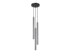 Lámparas colgantes Brill moderno de concreto - 3 fuentes luminosas 4000K - L.19,5 x A.115 cm - gris