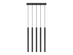 Lámparas colgantes Brill moderno de acero - 5 fuentes luminosas 4000K - L.45 x A.90 cm - negro