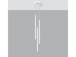 Lámparas colgantes Brill moderno de acero - 3 fuentes luminosas 3000K - L.20 x A.90 cm - blanco