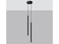 Lámparas colgantes Brill moderno de acero - 2 fuentes luminosas 3000K - L.15 x A.118 cm - negro