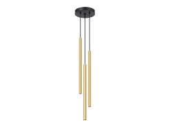 Lámparas colgantes Brill moderno de acero - 3 fuentes luminosas 4000K - L.20 x A.90 cm - brillo dorado