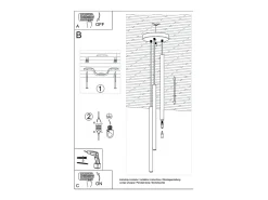 Lámparas colgantes Brill moderno de acero - 3 fuentes luminosas 4000K - L.20 x A.90 cm - brillo dorado