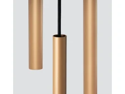 Lámparas colgantes Brill moderno de acero - 3 fuentes luminosas 3000K - L.20 x A.115 cm - dorado