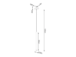 Lámparas colgantes Brill moderno de concreto - 1 fuentes luminosas 4000K - L.8 x A.120 cm - gris