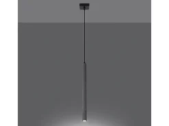 Lámparas colgantes Brill moderno de concreto - 1 fuentes luminosas 4000K - L.8 x A.120 cm - gris