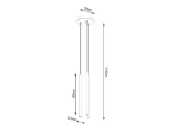 Lámparas colgantes Brill moderno de acero - 3 fuentes luminosas 4000K - L.20 x A.115 cm - dorado