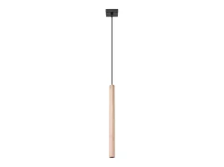Lámparas colgantes Brill moderno de acero/madera - 1 fuentes luminosas 3000K - L.8 x A.120 cm - madera