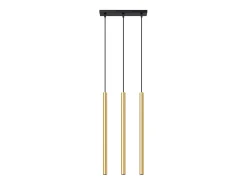 Lámparas colgantes Brill moderno de acero - 3 fuentes luminosas 4000K - L.30 x A.90 cm - brillo dorado
