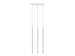 Lámparas colgantes Brill moderno de acero - 3 fuentes luminosas 4000K - L.30 x A.90 cm - blanco
