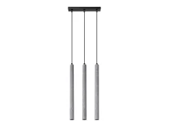 Lámparas colgantes Brill moderno de concreto - 3 fuentes luminosas 4000K - L.30 x A.110 cm - gris