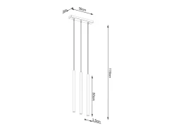 Lámparas colgantes Brill moderno de acero - 3 fuentes luminosas 4000K - L.30 x A.115 cm - dorado