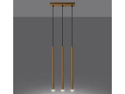 Lámparas colgantes Brill moderno de acero - 3 fuentes luminosas 4000K - L.30 x A.115 cm - dorado