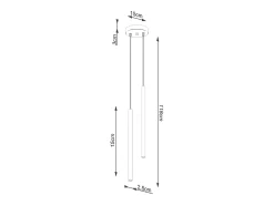 Lámparas colgantes Brill moderno de acero - 2 fuentes luminosas 3000K - L.15 x A.118 cm - dorado