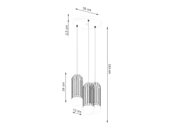 Lámparas Colgantes Brina Moderno De Acero - 3 Fuentes Luminosas - L.34 X A.115 Cm - Blanco