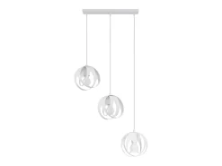 Lámparas colgantes Brive moderno de acero - 3 fuentes luminosas 3000K - L.50 x A.117 cm - blanco