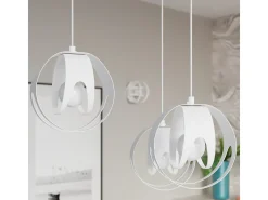 Lámparas colgantes Brive moderno de acero - 3 fuentes luminosas 3000K - L.50 x A.117 cm - blanco