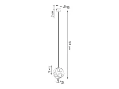 Lámparas colgantes Brive moderno de acero - 1 fuentes luminosas 3000K - L.16 x A.125 cm - blanco