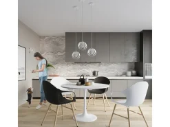 Lámparas colgantes Brive moderno de acero - 1 fuentes luminosas 4000K - L.16 x A.125 cm - blanco