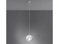 Lámparas colgantes Brive moderno de acero - 1 fuentes luminosas 4000K - L.16 x A.125 cm - blanco