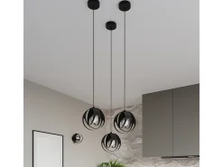 Lámparas colgantes Brive moderno de acero - 1 fuentes luminosas 3000K - L.16 x A.125 cm - negro
