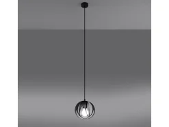 Lámparas colgantes Brive moderno de acero - 1 fuentes luminosas 4000K - L.16 x A.125 cm - negro