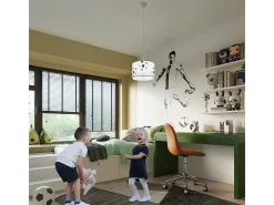 Lámparas colgantes Calcio a moderno de CLORURO DE POLIVINILO - 1 fuentes luminosas 3000K - L.30 x A.82 cm - blanco negro