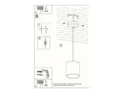 Lámparas colgantes Celeris moderno de aluminio - 1 fuentes luminosas 3000K - L.10 x A.110 cm - gris
