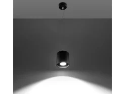 Lámparas colgantes Celeris moderno de aluminio - 1 fuentes luminosas 4000K - L.10 x A.110 cm - negro