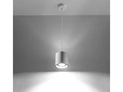 Lámparas colgantes Celeris moderno de aluminio - 1 fuentes luminosas 4000K - L.10 x A.110 cm - blanco