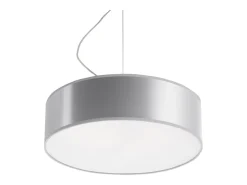 Lámparas colgantes Cercle minimalista de CLORURO DE POLIVINILO - 2 fuentes luminosas 4000K - L.35 x A.111 cm - gris