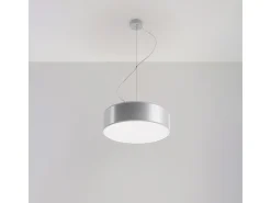 Lámparas colgantes Cercle minimalista de CLORURO DE POLIVINILO - 2 fuentes luminosas 3000K - L.35 x A.111 cm - gris