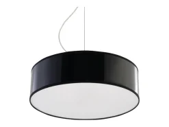 Lámparas colgantes Cercle minimalista de CLORURO DE POLIVINILO - 2 fuentes luminosas 3000K - L.35 x A.111 cm - negro
