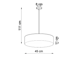 Lámparas colgantes Cercle minimalista de CLORURO DE POLIVINILO - 3 fuentes luminosas 3000K - L.45 x A.111 cm - gris