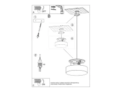 Lámparas colgantes Cercle minimalista de CLORURO DE POLIVINILO - 2 fuentes luminosas 4000K - L.35 x A.111 cm - blanco