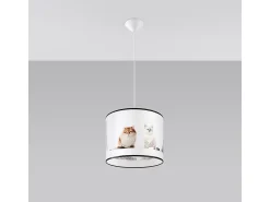 Lámparas colgantes Chat moderno de CLORURO DE POLIVINILO - 1 fuentes luminosas 3000K - L.30 x A.95 cm - multicolor