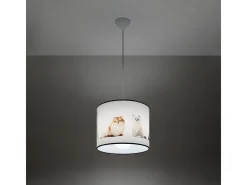 Lámparas colgantes Chat moderno de CLORURO DE POLIVINILO - 1 fuentes luminosas 4000K - L.30 x A.95 cm - multicolor